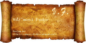Vámosi Fodor névjegykártya